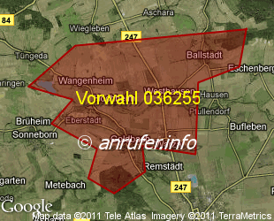 Vorwahlkarte 036255 – Goldbach b Gotha