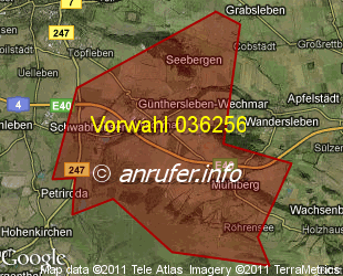 Vorwahlkarte 036256 – Wechmar