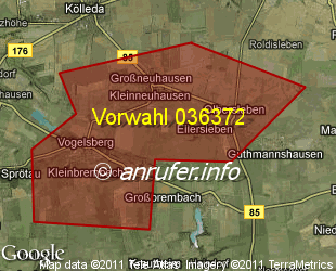 Vorwahlkarte 036372 – Kleinneuhausen