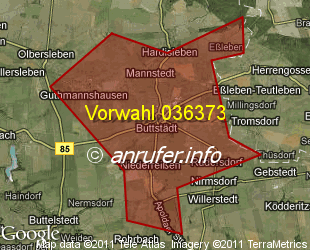 Vorwahlkarte 036373 – Buttstädt