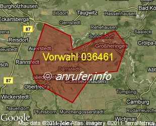 Vorwahlkarte 036461 – Bad Sulza