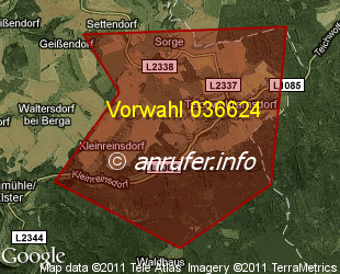 Vorwahlkarte 036624 – Teichwolframsdorf