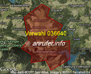 Vorwahlkarte 036640 – Remptendorf