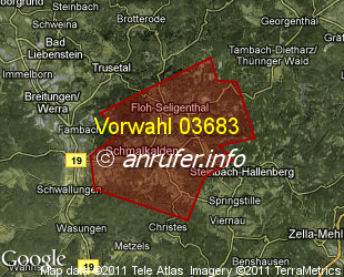 Vorwahlkarte 03683 – Schmalkalden