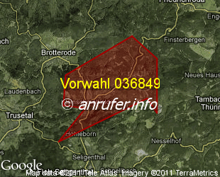 Vorwahlkarte 036849 – Kleinschmalkalden