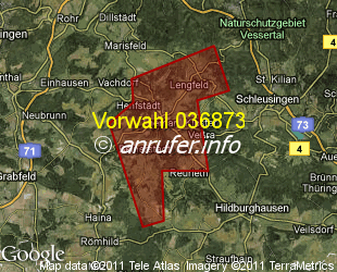 Vorwahlkarte 036873 – Themar