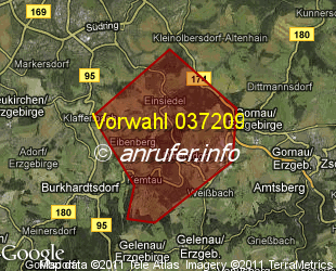 Vorwahlkarte 037209 – Einsiedel b Chemnitz