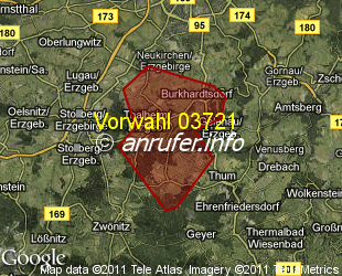 Vorwahlkarte 03721 – Meinersdorf