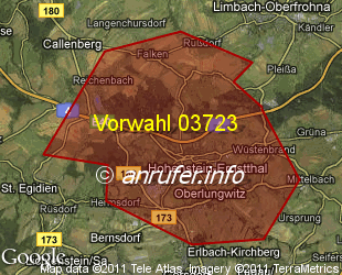 Vorwahlkarte 03723 – Hohenstein-Ernstthal