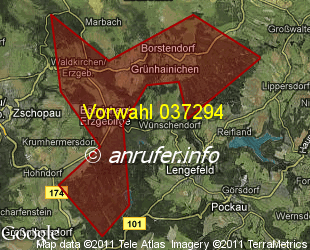 Vorwahlkarte 037294 – Grünhainichen