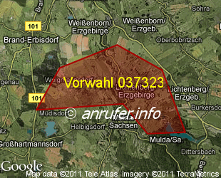 Vorwahlkarte 037323 – Lichtenberg Erzgeb