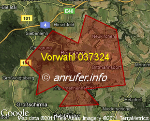 Vorwahlkarte 037324 – Reinsberg Sachs