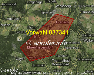 Vorwahlkarte 037341 – Ehrenfriedersdorf
