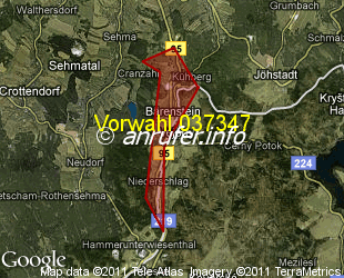 Vorwahlkarte 037347 – Bärenstein Kr Annaberg