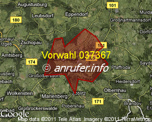 Vorwahlkarte 037367 – Lengefeld Erzgeb