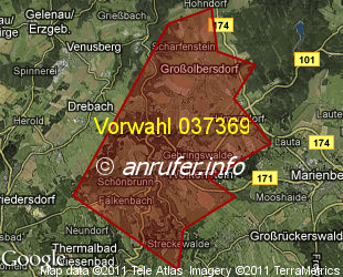 Vorwahlkarte 037369 – Wolkenstein