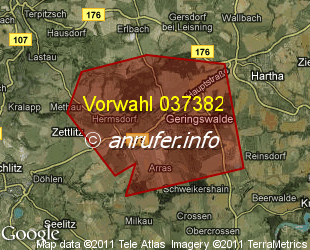 Vorwahlkarte 037382 – Geringswalde