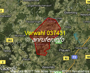 Vorwahlkarte 037431 – Mehltheuer Vogtl