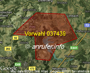 Vorwahlkarte 037439 – Jocketa