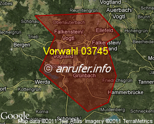 Vorwahlkarte 03745 – Falkenstein Vogtl
