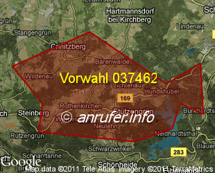 Vorwahlkarte 037462 – Rothenkirchen Vogtl