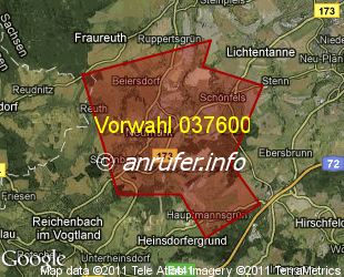 Vorwahlkarte 037600 – Neumark Sachs