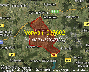 Vorwahlkarte 037602 – Kirchberg Sachs