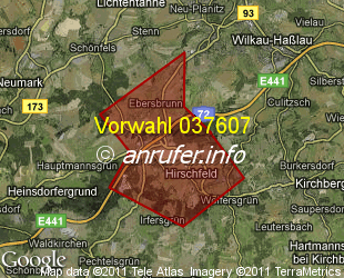 Vorwahlkarte 037607 – Ebersbrunn Sachs
