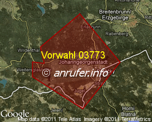 Vorwahlkarte 03773 – Johanngeorgenstadt