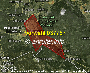 Vorwahlkarte 037757 – Rittersgrün