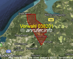 Vorwahlkarte 038201 – Gelbensande