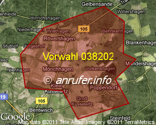Vorwahlkarte 038202 – Volkenshagen
