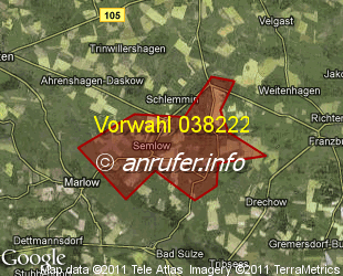 Vorwahlkarte 038222 – Semlow