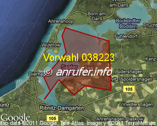 Vorwahlkarte 038223 – Saal Vorpom