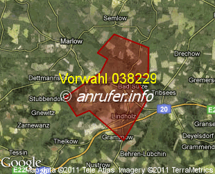 Vorwahlkarte 038229 – Bad Sülze