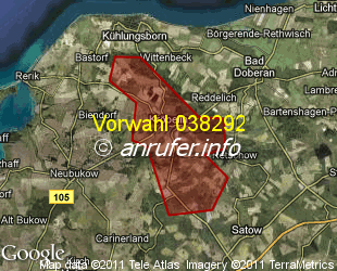 Vorwahlkarte 038292 – Kröpelin