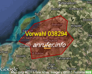 Vorwahlkarte 038294 – Neubukow