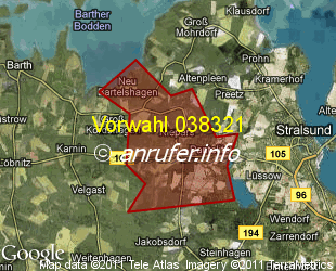 Vorwahlkarte 038321 – Martensdorf b Stralsund
