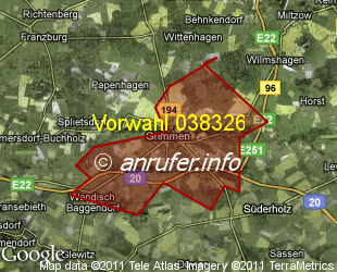 Vorwahlkarte 038326 – Grimmen