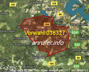 Vorwahlkarte 038327 – Elmenhorst Vorpom