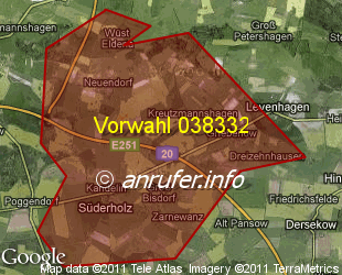 Vorwahlkarte 038332 – Gross Bisdorf