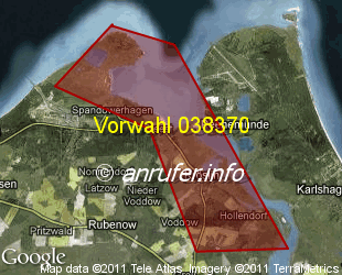 Vorwahlkarte 038370 – Kröslin