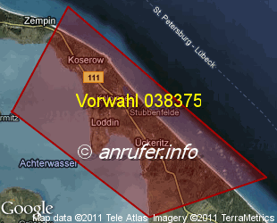 Vorwahlkarte 038375 – Koserow