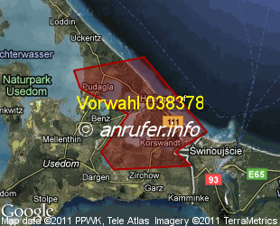 Vorwahlkarte 038378 – Heringsdorf Seebad