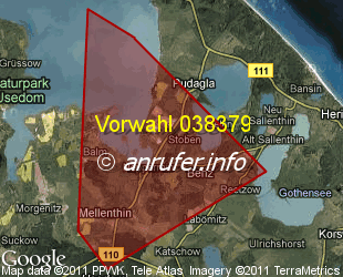 Vorwahlkarte 038379 – Benz Usedom