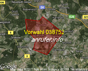 Vorwahlkarte 038752 – Zierzow b Ludwigslust