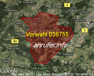 Vorwahlkarte 038755 – Eldena
