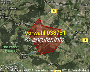 Vorwahlkarte 038781 – Mellen