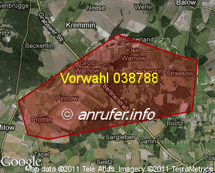 Vorwahlkarte 038788 – Gross Warnow