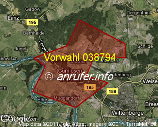Vorwahlkarte 038794 – Cumlosen